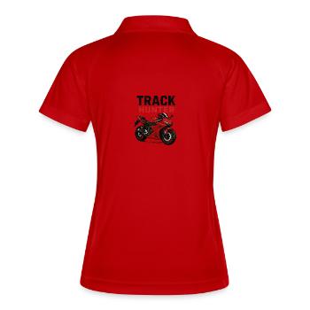Track Hunter Motorrad - Frauen Polo atmungsaktiv - Weiß/Navy - Hinten