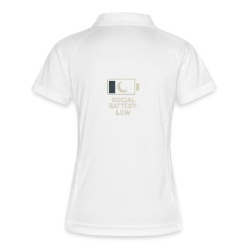 Leere Batterie - Frauen Polo atmungsaktiv - Weiß/Navy - Hinten