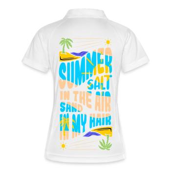 Sommerflair in der Luft - Frauen Polo atmungsaktiv - Weiß/Navy - Hinten