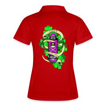 Neon Skull Skateboard Graffiti - Frauen Polo atmungsaktiv - Weiß/Navy - Hinten