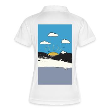 Lever du soleil sur Bergen - Polo respirant Femme - blanc/marine - Dos