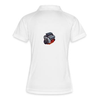 Thème moteur : Classique et puissance - Polo respirant Femme - blanc/marine - Dos