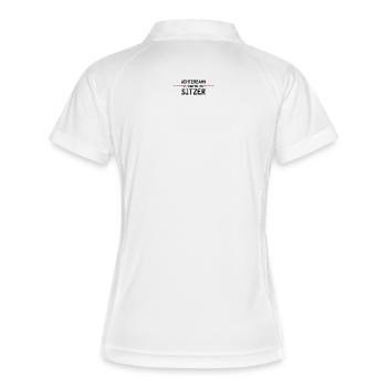 Achterbahnindermittesitzer - Frauen Polo atmungsaktiv - Weiß/Navy - Hinten