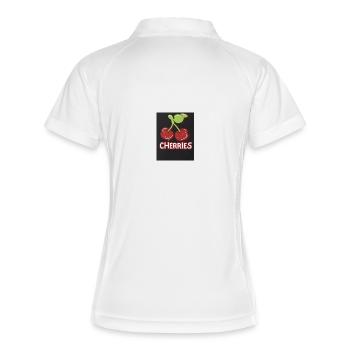 Cherry Duo Retro-Abzeichen - Frauen Polo atmungsaktiv - Weiß/Navy - Hinten