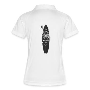 Araignée et grande toile gothique - Polo respirant Femme - blanc/marine - Dos