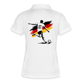 Style drapeau de héros du football - Polo respirant Femme - blanc/marine - Dos