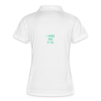 Capoeira Praia Boa - Frauen Polo atmungsaktiv - Weiß/Navy - Hinten