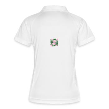 Blume - Frauen Polo atmungsaktiv - Weiß/Navy - Hinten