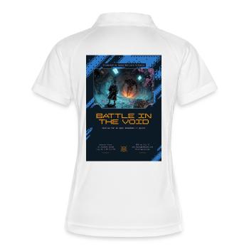 Space Samurai - Schlacht in der Leere - Frauen Polo atmungsaktiv - Weiß/Navy - Hinten