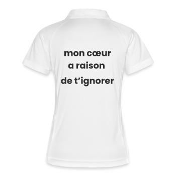 My heart is right to ignore - Women's Polo breathable - white/navy - Back