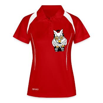 Gamer Owl Gaming Player Controller Headset Fun - Women's Polo breathable - red/white - Front