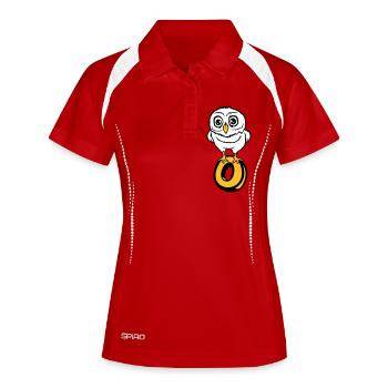 Owl Letter O Owl English ABC Learn Bird Eagle Owl - Women's Polo breathable - red/white - Front