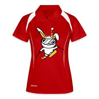 Bunny Ski Goggles Ski Bunny Skiing Ski Goggles Cap - Women's Polo breathable - red/white - Front