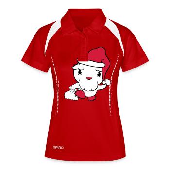 Canard Père Noël Cadeaux Noël Père Noël - Polo respirant Femme - rouge/blanc - Devant
