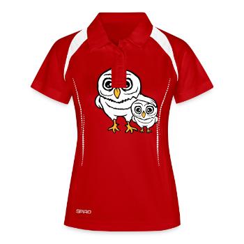 2 Owls Dad Mom Child Baby Family Mother Father - Women's Polo breathable - red/white - Front
