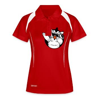 hibou dabbing dab danse pose geste lunettes de soleil mignon - Polo respirant Femme - rouge/blanc - Devant