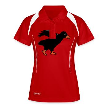 Corbeau oiseau marche corbeau course rapide course drôle - Polo respirant Femme - rouge/blanc - Devant