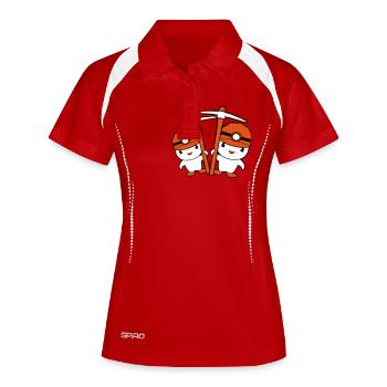 2 Ducks Miner Pickaxe Helmet Lamp Friends Cute - Women's Polo breathable - red/white - Front