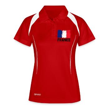 Coup de pinceau Drapeau français - Polo respirant Femme - rouge/blanc - Devant