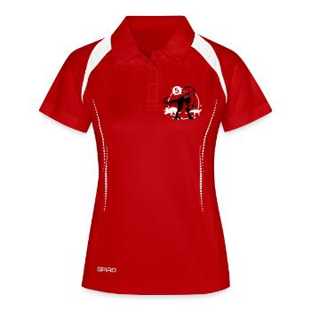 Dinosaures 5 ans T-shirt - Polo respirant Femme - rouge/blanc - Devant