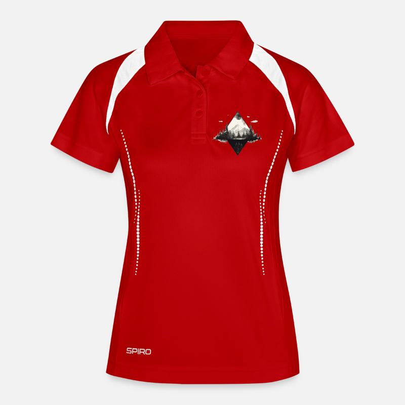 Summit path in the cloud forest - Women's Polo breathable - red/white
