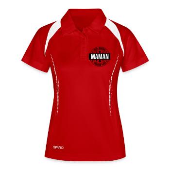 Maman d'Amour - Fête des Mères - Polo respirant Femme - rouge/blanc - Devant