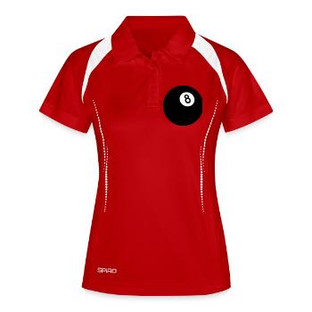 Huit noir - Polo respirant Femme - rouge/blanc - Devant
