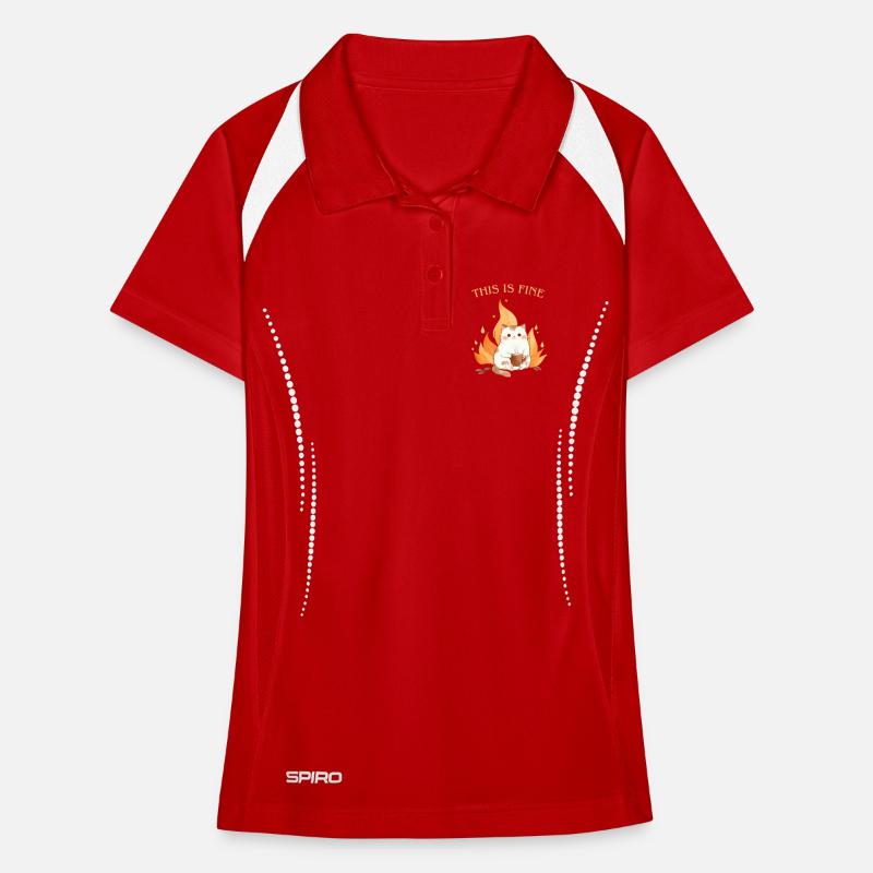 C’est bien mème. Le chat est dans le feu Polo respirant Femme