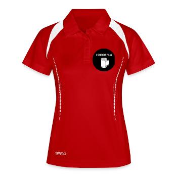 Ich drehe Filme - Frauen Polo atmungsaktiv - Rot/Weiß - Vorne