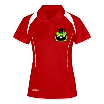 grenouille diplôme d’études secondaires réussi collège mignon - Polo respirant Femme - rouge/blanc - Devant