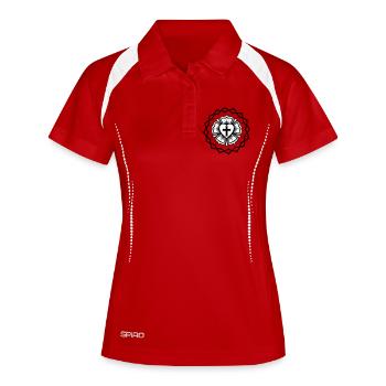 Lutheran rose and Crown of thorns - Women's Polo breathable - red/white - Front