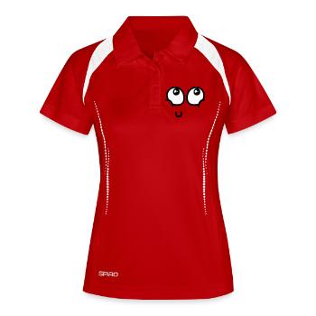 Surcharge de joie - Polo respirant Femme - rouge/blanc - Devant