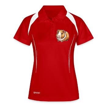 guinea pig - Women's Polo breathable - red/white - Front