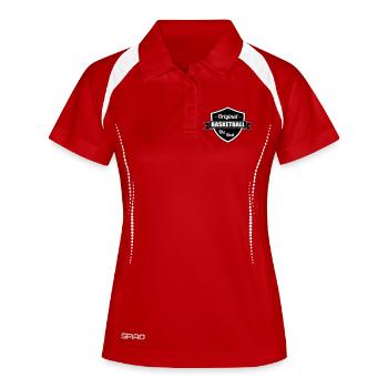 Basket Ball / Basketball / Basktet-Ball / Sport - Polo respirant Femme - rouge/blanc - Devant