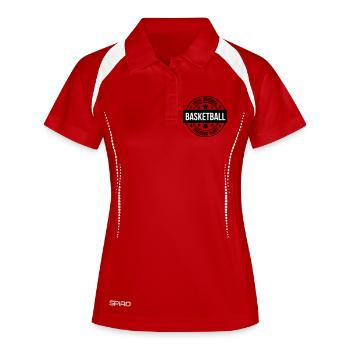 Basket Ball / Basketball / Basktet-Ball / Sport - Polo respirant Femme - rouge/blanc - Devant