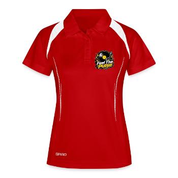 Feel The Pulse - Vinyle DJ Musique Electro - Polo respirant Femme - rouge/blanc - Devant
