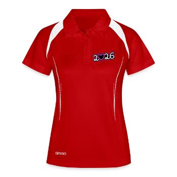Cœur 2026 - Polo respirant Femme - rouge/blanc - Devant