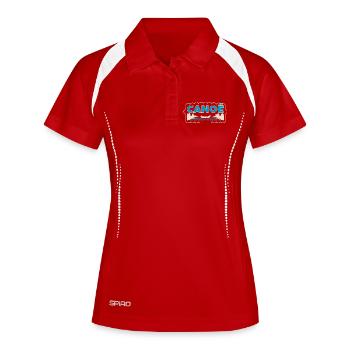 Kanufahren auf dem Sylvester Lake - Frauen Polo atmungsaktiv - Rot/Weiß - Vorne