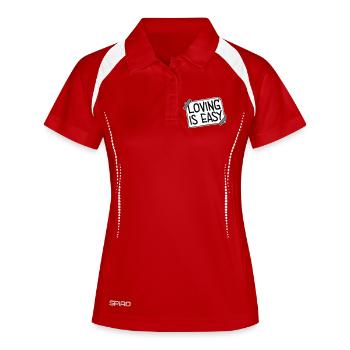 Loving Is Easy Inspirierend Romantisch Spruch Logo - Frauen Polo atmungsaktiv - Rot/Weiß - Vorne
