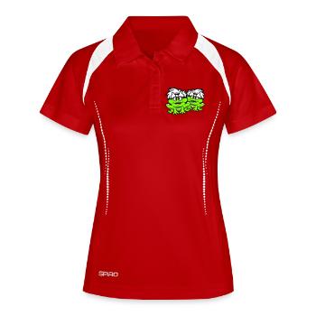 2 grenouilles couple femmes crapaud drôle amoureux mignon - Polo respirant Femme - rouge/blanc - Devant