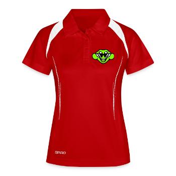 frog toad cool sunglasses laughing happy cute - Women's Polo breathable - red/white - Front