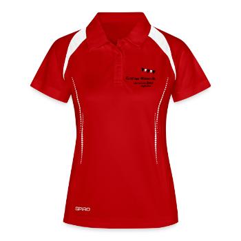 Jesus eingeladen - Frauen Polo atmungsaktiv - Rot/Weiß - Vorne