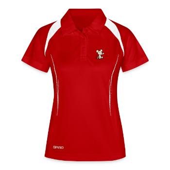 Cuddly mouse waving - Women's Polo breathable - red/white - Front
