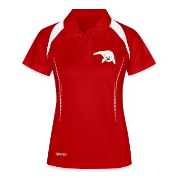 Seehund Baby - Frauen Polo atmungsaktiv - Rot/Weiß - Vorne