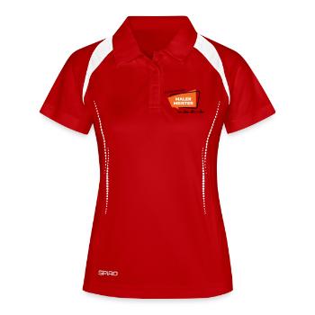 Malermeister - Frauen Polo atmungsaktiv - Rot/Weiß - Vorne