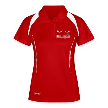 La Larme Bleue - FCKNZS - Ça suffit, c’est assez - Polo respirant Femme - rouge/blanc - Devant