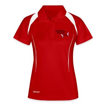 Elfen - Frauen Polo atmungsaktiv - Rot/Weiß - Vorne