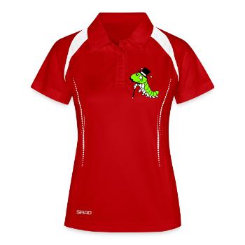 Caterpillar Sir Lord Rich Monocle Lunettes Chapeau haut de forme - Polo respirant Femme - rouge/blanc - Devant