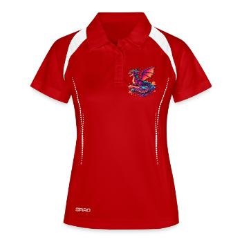 Dragon - Women's Polo breathable - red/white - Front