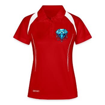 Diamant - Frauen Polo atmungsaktiv - Rot/Weiß - Vorne